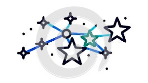 Star Constellation Network Digital Connection, vector design Generative AI