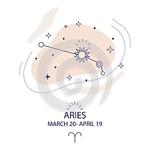 Star constellation zodiac Aries vector