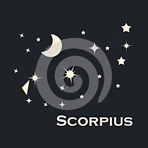 Star constellation zodiac Scorpius. Vector.