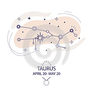 Star constellation zodiac Taurus vector art