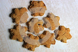 Star cookies on a wooden table