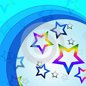 Star Curves Background Shows Curvy Lines And Rainbow Stars