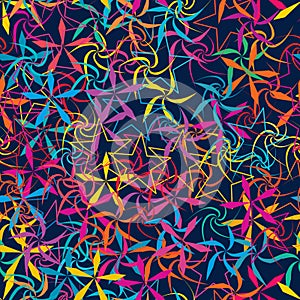 Star cut swril rotate colorful seamless pattern