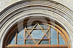 Star of David on a doorway of a synagog