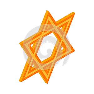 Star of David icon, isometric 3d style