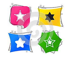 Star of David icons. Symbol of Israel. Vector