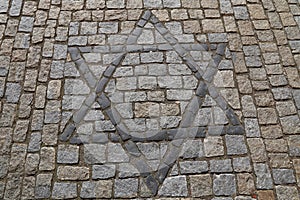 Star of David, Jewish symbol paved in stone