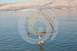 The Star of David known in Hebrew as the Shield of David or Magen David, taken on the dead sea