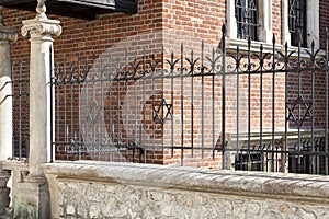 Star of David on metal fence of Old Synagogue, Krakow, Poland