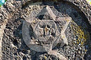 Star of David on the old gravestone