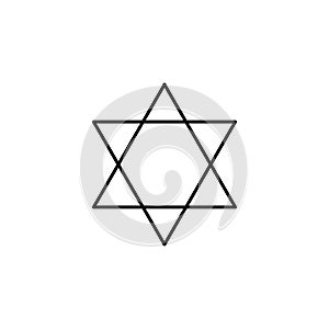 star of David outline icon. Element of religion sign for mobile concept and web apps. Thin line star of David outline icon can be