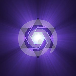 Estrella de púrpura la luz brotes 