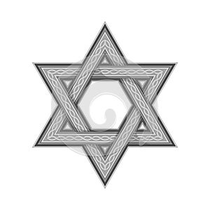 Star of David Sign as Israel National Attribute Vector Illustration