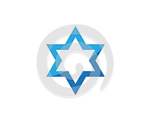 Star David template vector icon