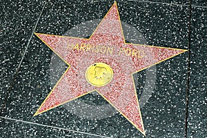 Star dedicated to the actor Harrison Ford on the Walk of Fame in Hollywood