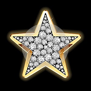 Star in diamonds. Detailed illustration.