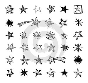 Star Doodles, hand drawn vector illustration