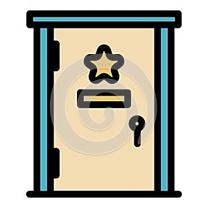 Star door dressing room icon color outline vector