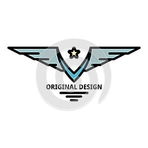 Star eagle logo, outline style
