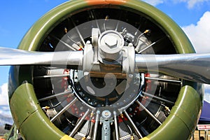 Star engine on a old war plane