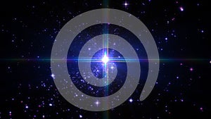 star explosion in space, star ray