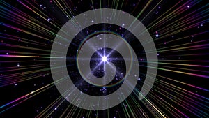 star explosion in space, star ray