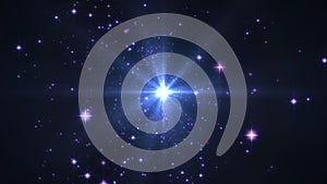 star explosion in space, star ray