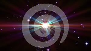 Star explosion in space, star ray