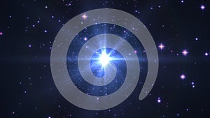 Star explosion in space, star ray