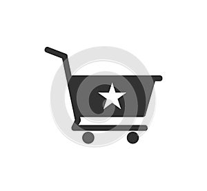 star favorite shopping cart vector icon logo design