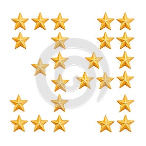 Star feedback rating isolated on white background