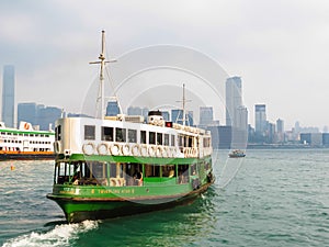 Star Ferry boat crosses the Victoria Harbour, Hong Kong