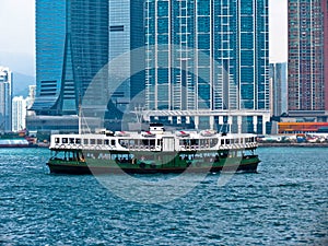 Star Ferry boat crosses the Victoria Harbour, Hong Kong