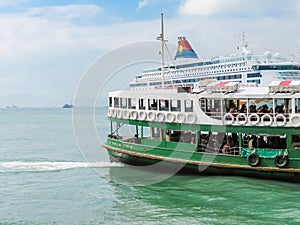 Star Ferry boat crosses the Victoria Harbour, Hong Kong