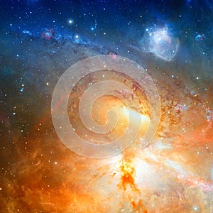 Star field and nebula in outer space