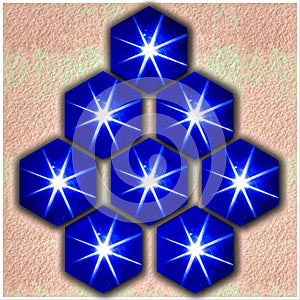 Star filtered hexagons photo