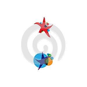 Star Fish Logo Template vector