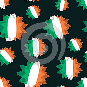 Star flag of Ireland seamless pattern. Background of Irish flag