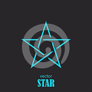 Star flat abstract symbol. Popularity concept. Vector photo