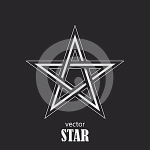 Star flat abstract symbol. Popularity concept. Vector photo