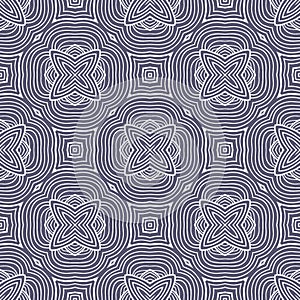 Star Flower matrix seamless pattern background in blue and white