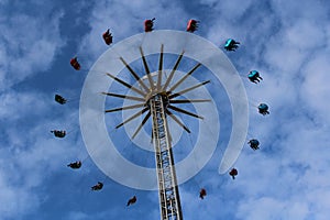 Star flyer at a funfair in Amsterdam