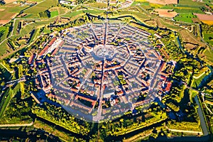 Star fort town of Palmanova aerial view photo