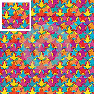 Star frame symmetry colorful seamless pattern demo