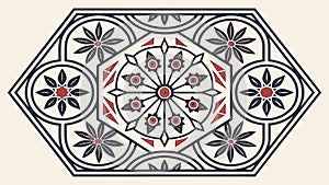 Star Geometric Tile Vector Pattern, vector design Generative AI