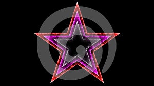 Star 025 - Glow Neon Colorful - Black Background