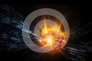 a star going supernova, with the explosion visible in the corona