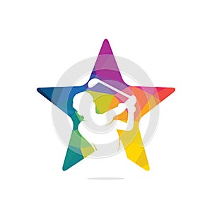 Star Golf club  logo design.