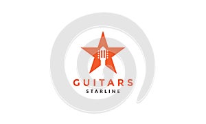 Star with guitar logo symbol vector icon illustration graphic design