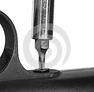 Star headed screwdriver removing a triggerguard